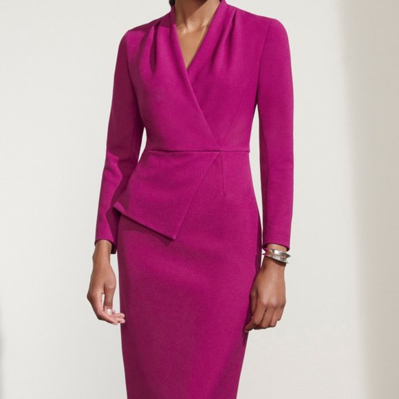 The Fold London Dresses & Skirts - The Fold London Hathaway Dress Magenta Sculpt Stretch Crepe NWT